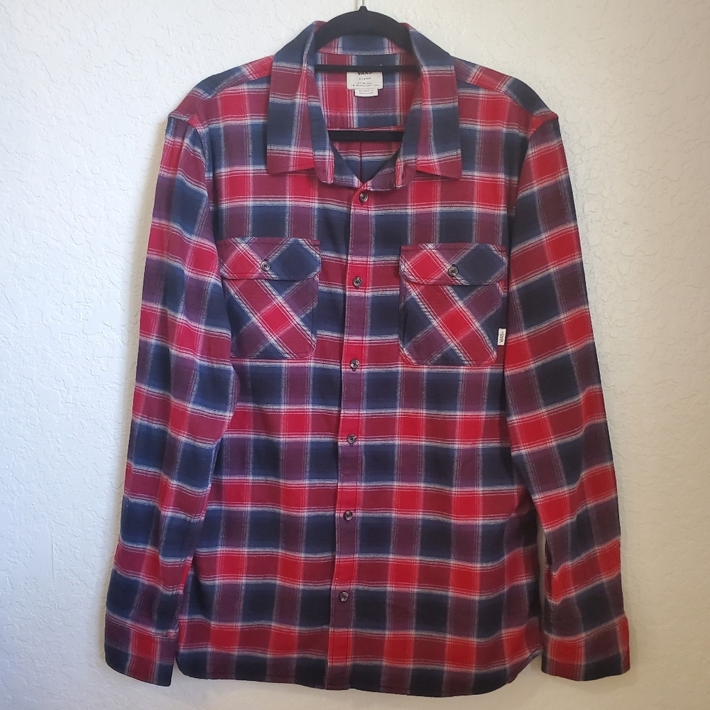 MEN'S VANS OFF THE WALL PLAID SHIRT SZ XL